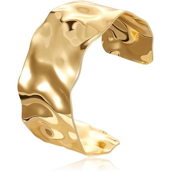 Jewelry - 18K Gold Plated Cuff Bracelets for Women Open Adjustable Gold Cuff Bangle